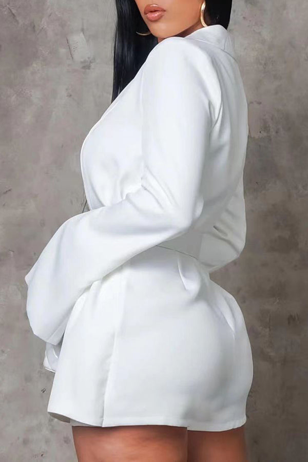 Cloak Sleeve Mini Blazer Dress With Belt